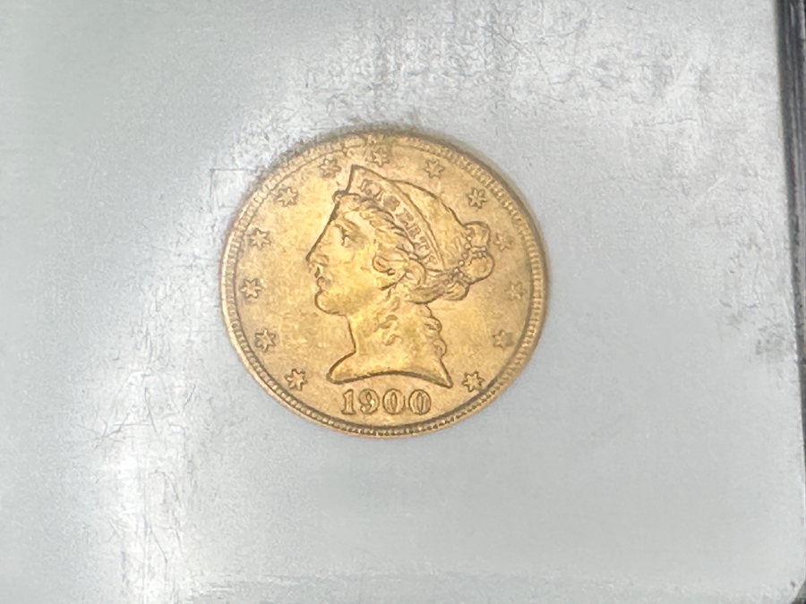 Antique 1900 $5 Liberty Gold Half Eagle Coin NGC Graded MS 61 [Photo 2]