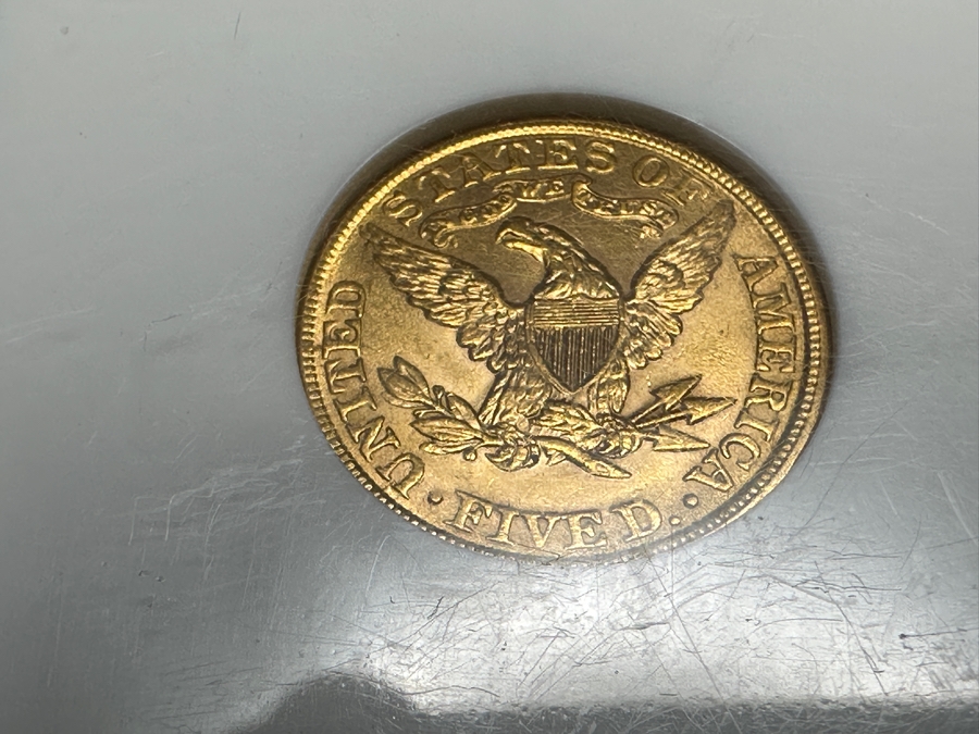 Antique 1900 $5 Liberty Gold Half Eagle Coin NGC Graded MS 61 [Photo 6]