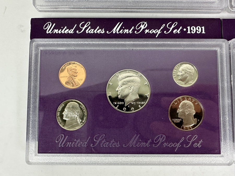 (4) United States Mint Proof Coin Sets From (2) 1990 S Mint,  (1) 1991 S Mint And (1) 1993 S Mint [Photo 5]