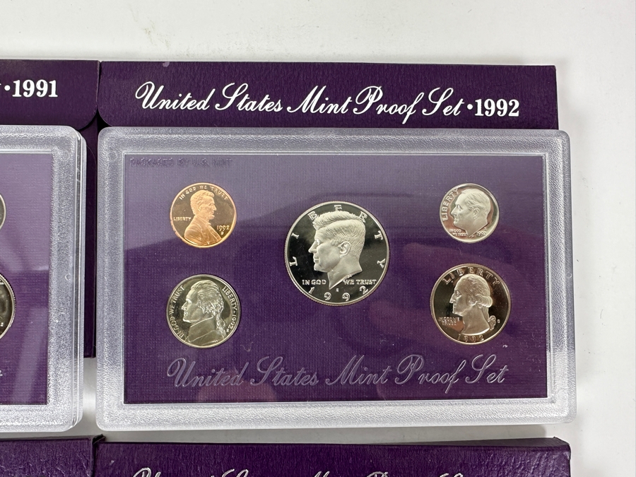 (4) United States Mint Proof Coin Sets From (1) 1991 S Mint And (3) 1992 S Mint [Photo 4]