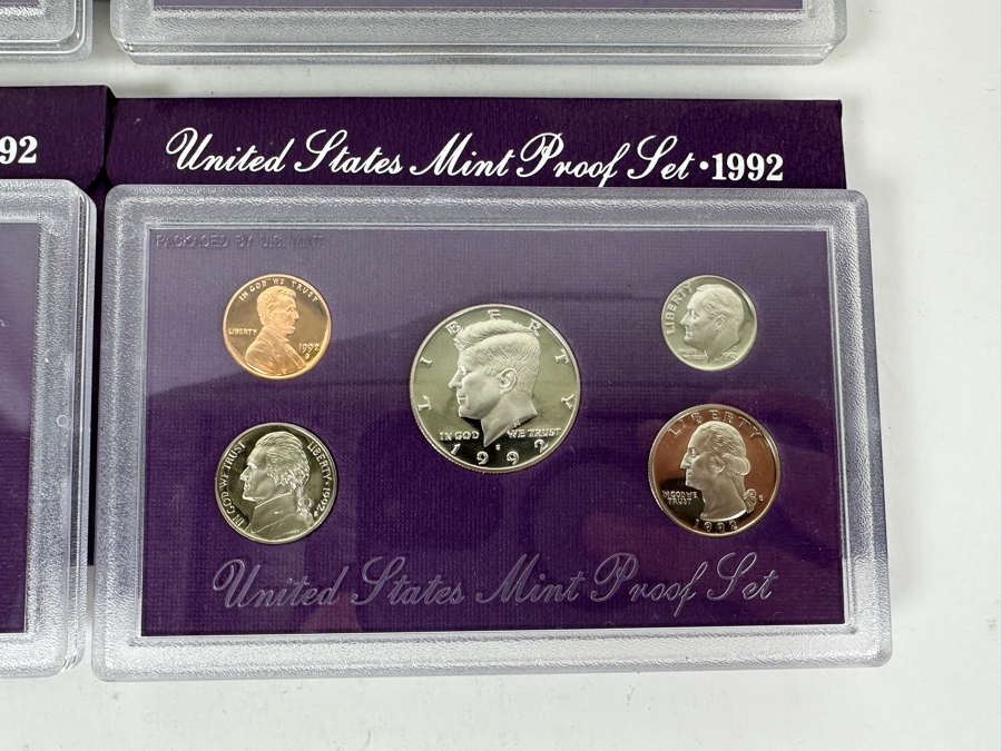 (4) United States Mint Proof Coin Sets From (1) 1991 S Mint And (3) 1992 S Mint [Photo 6]