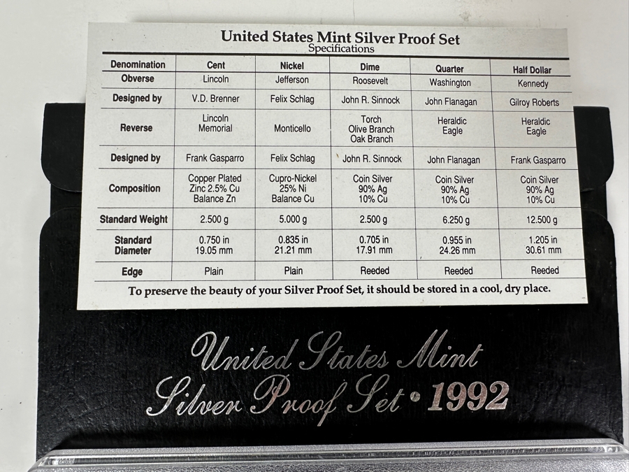 1992 United States Mint Silver Proof Coin Set [Photo 3]