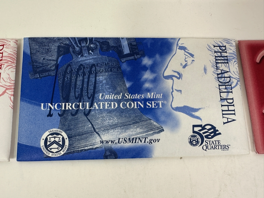 1999 United States Mint Uncirculated Coin Sets From Denver Mint And Philadelphia Mint And 2000 United States Mint Uncirculated Coin Sets From Denver Mint And Philadelphia Mint  [Photo 5]