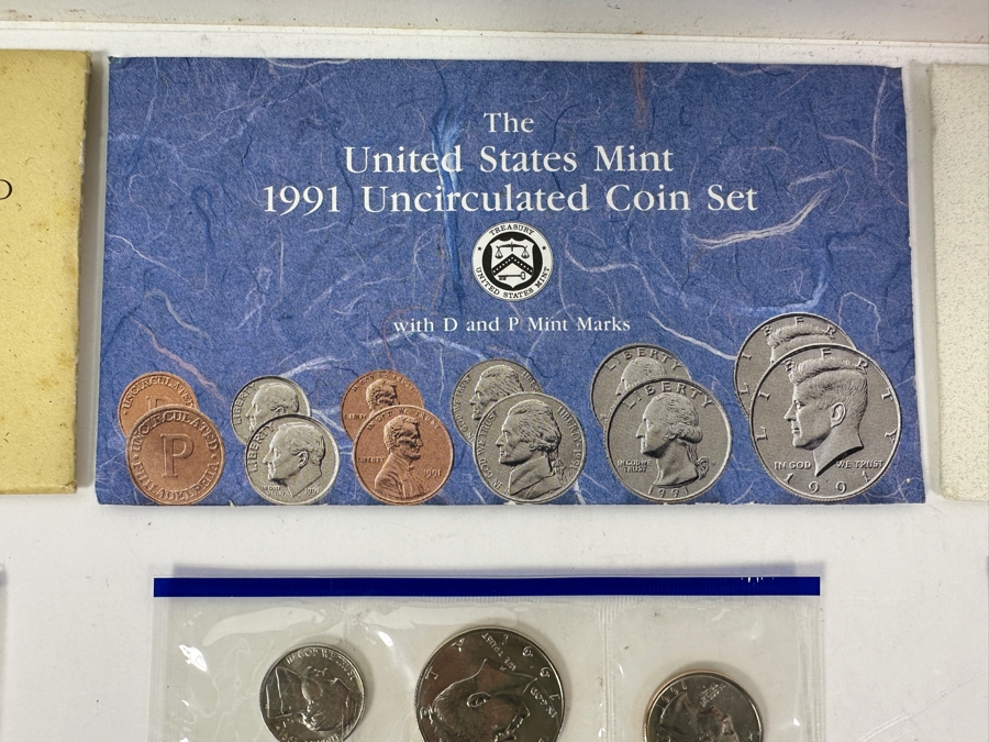 1990, 1991, 1992 & 1993 United States Mint Uncirculated Coin Sets With D And P Mint Marks [Photo 5]