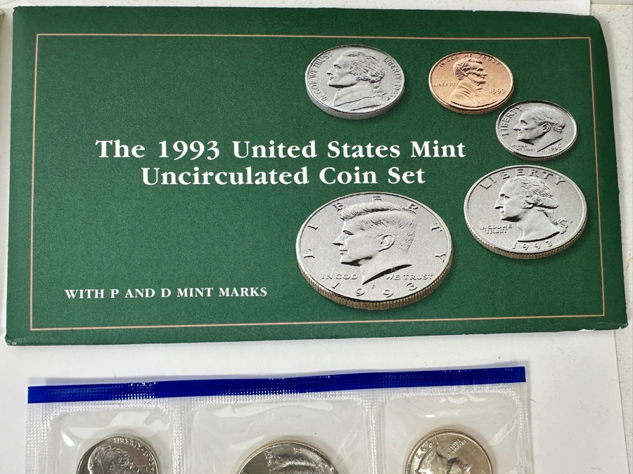 1990, 1991, 1992 & 1993 United States Mint Uncirculated Coin Sets With D And P Mint Marks [Photo 9]