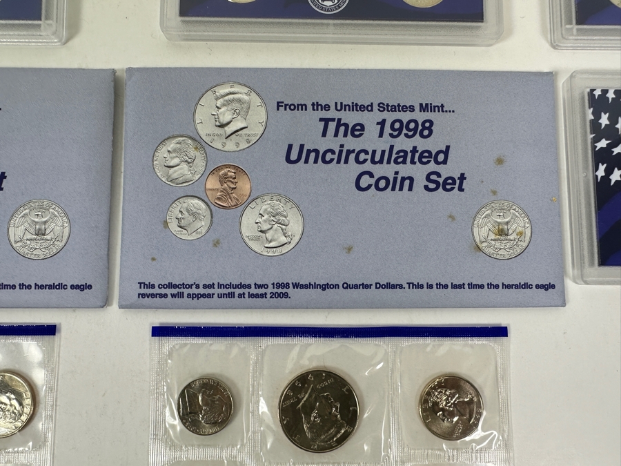 (2) 1998 United States Mint Uncirculated Coin Sets With D And P Mint Marks, (1) 1999 & 2000 United States Mint Proof Sets And 1999 & 2000 United States Mint 50 State Quarters Proof Sets [Photo 10]
