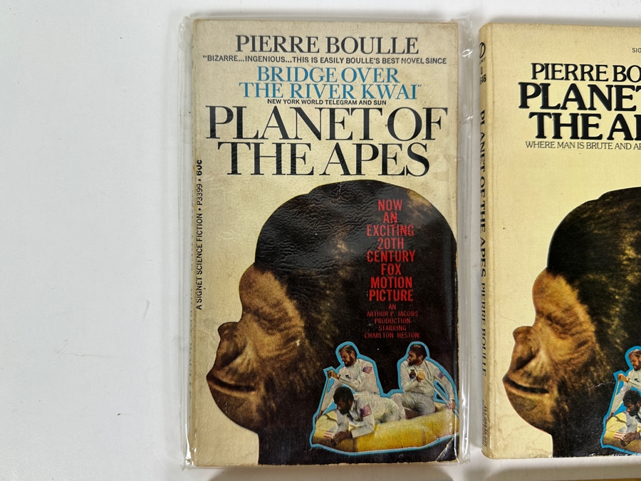 (6) Paperback Books: Planet Of The Apes, Signed The Girl Who Lived On The Ferris Wheel Signed By Louise Moeri, Ray Bradbury, Disney Frankenstein And The Whiz Kid And After The Flames Sci-Fi Book [Photo 2]