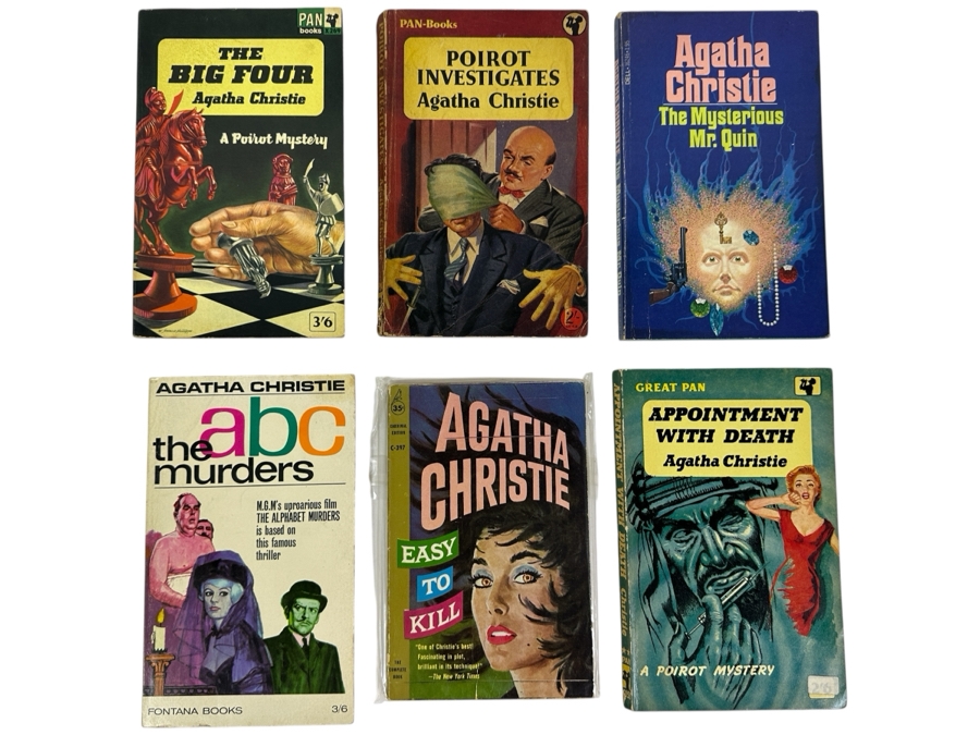 (6) Agatha Christie Mystery Paperback Books