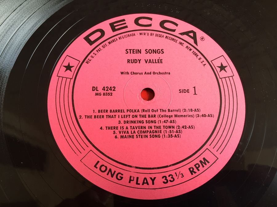 Rudy Vallee - Stein Songs - DL 4242 - SIGNED [Photo 5]