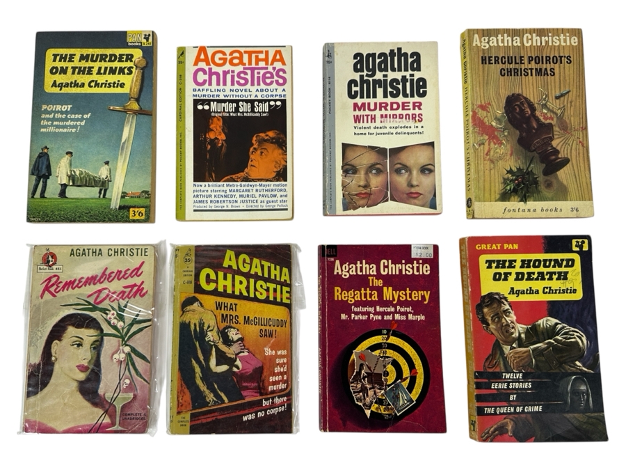 (8) Agatha Christie Mystery Paperback Books