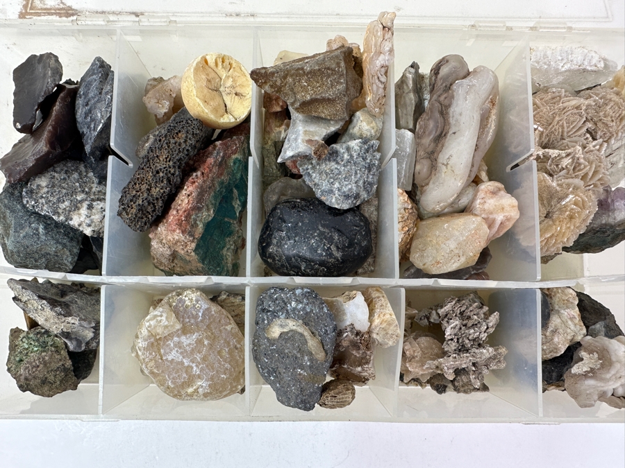 Tray Of Various Rocks & Minerals - See Photos