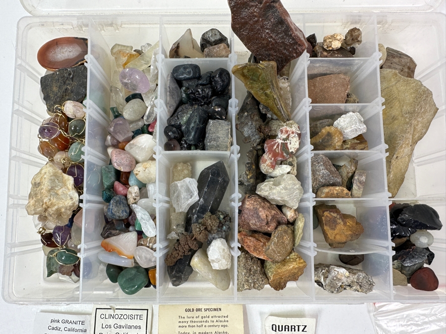 Tray Of Various Rocks & Minerals - See Photos