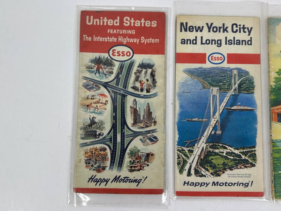(4) Vintage Gasoline Sponsored Road Maps From The United States, New York City And Long Island, Alabama, Kentucky And Tennessee And Illinois And Indiana [Photo 2]