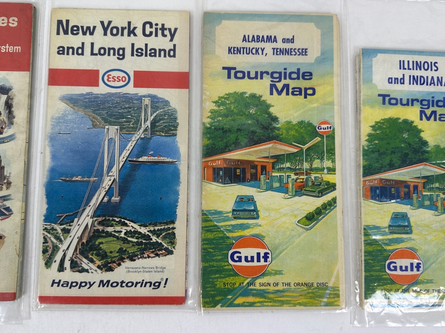 (4) Vintage Gasoline Sponsored Road Maps From The United States, New York City And Long Island, Alabama, Kentucky And Tennessee And Illinois And Indiana [Photo 4]