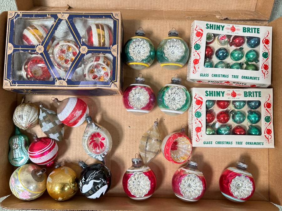 Vintage Glass Christmas Ornaments Shiny Brite
