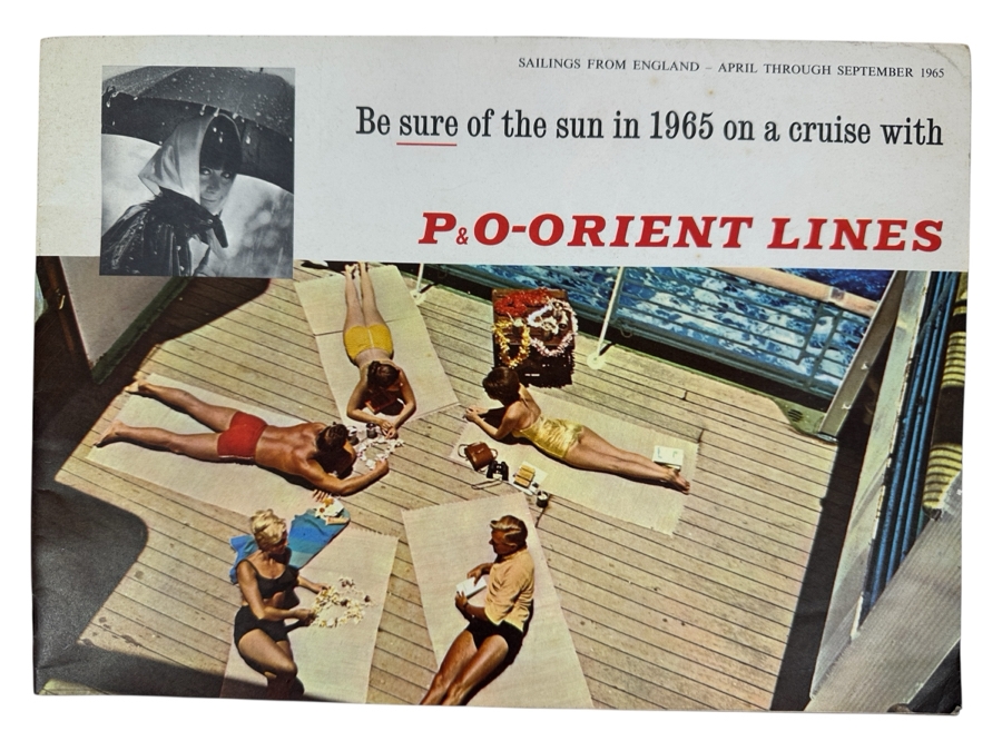 Vintage 1965 P&O Orient Lines Cruise Ship Brochure Sailings From England