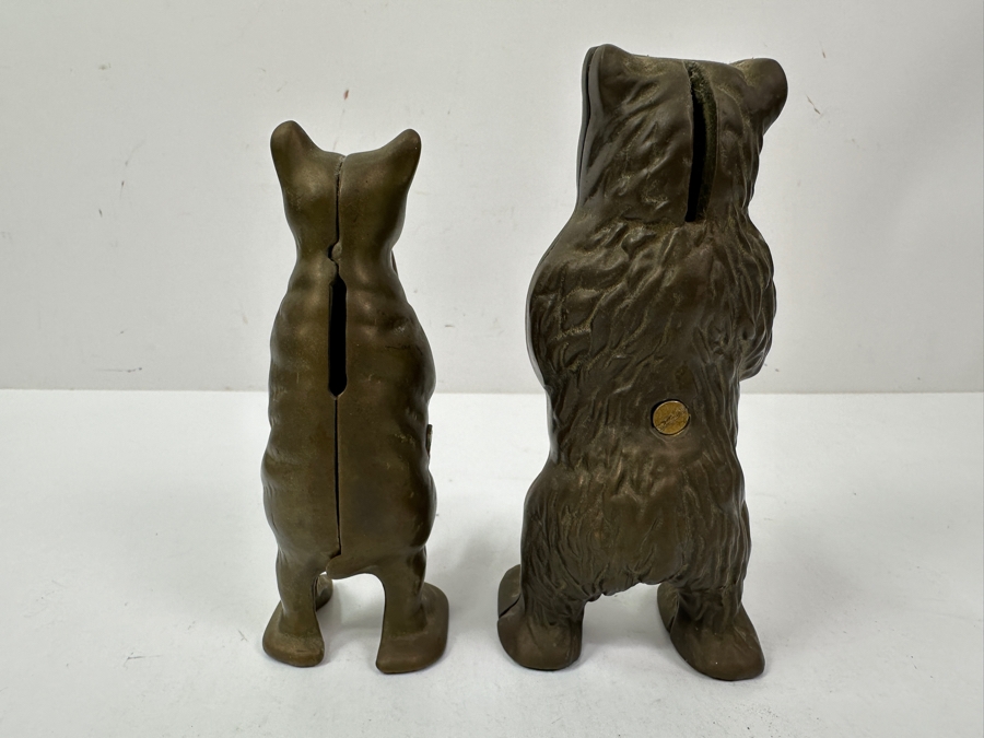 (2) Vintage Brass Bear Banks 5H And 5.5H [Photo 4]