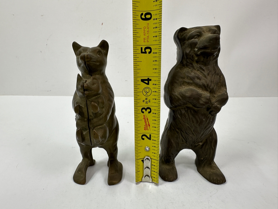 (2) Vintage Brass Bear Banks 5H And 5.5H [Photo 7]