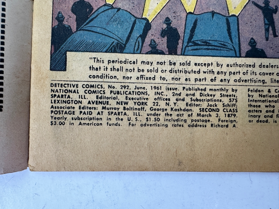 Vintage 1961 DC Comics Detective Comics #292 Batman [Photo 9]