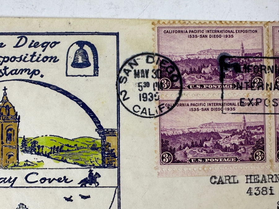 Pair Of Vintage 1935 California Pacific International Exposition In San Diego’s Balboa Park First Day Stamp Covers [Photo 4]