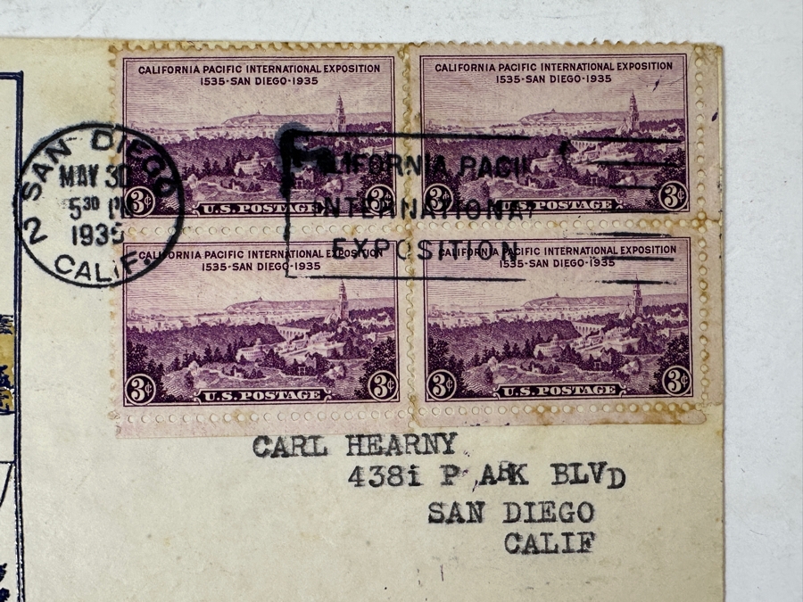 Pair Of Vintage 1935 California Pacific International Exposition In San Diego’s Balboa Park First Day Stamp Covers [Photo 5]