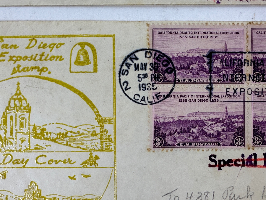 Pair Of Vintage 1935 California Pacific International Exposition In San Diego’s Balboa Park First Day Stamp Covers [Photo 8]