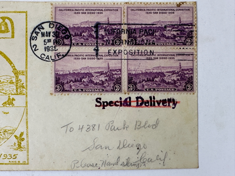 Pair Of Vintage 1935 California Pacific International Exposition In San Diego’s Balboa Park First Day Stamp Covers [Photo 9]