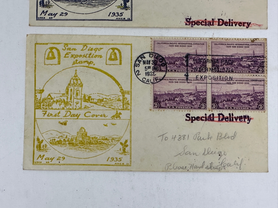 Pair Of Vintage 1935 California Pacific International Exposition In San Diego’s Balboa Park First Day Stamp Covers [Photo 6]