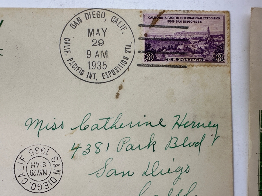 (4) Vintage 1935 California Pacific International Exposition In San Diego’s Balboa Park First Day Stamp Covers [Photo 3]
