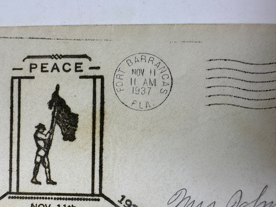Vintage 1937 First Day Cover Stamp Armistice Day (Later Renamed Veterans Day) Peace Nov. 11th 1918-1937 In Memory Of Our Dead [Photo 3]