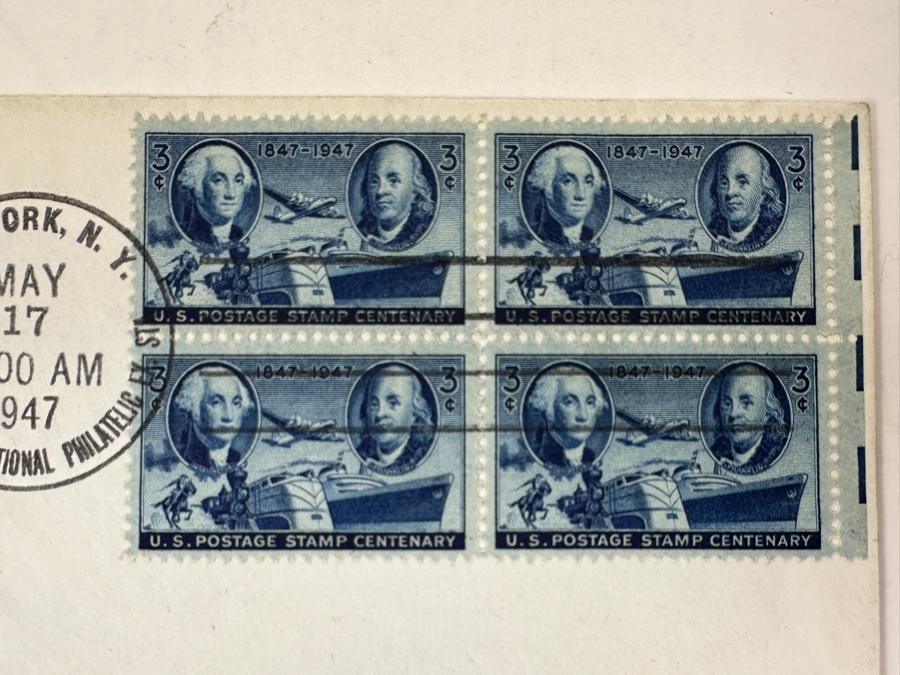 Vintage 1947 First Day Cover Stamps Commemorating The 100th Anniversary Of The First U.S. Postage Stamps 1847-1947 [Photo 6]