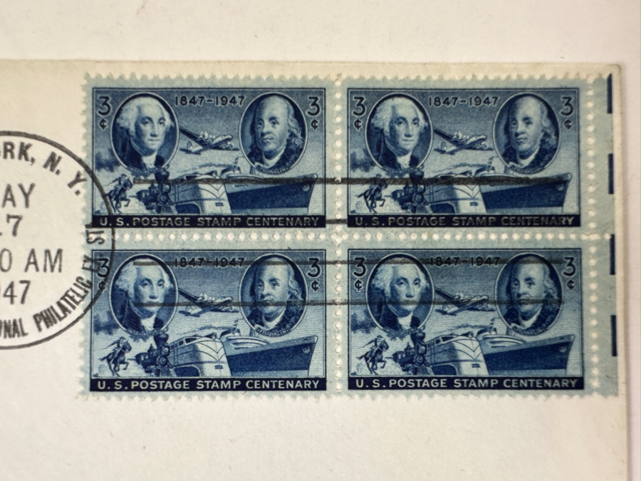 Vintage 1947 First Day Cover Stamps Commemorating The 100th Anniversary Of The First U.S. Postage Stamps 1847-1947 [Photo 5]