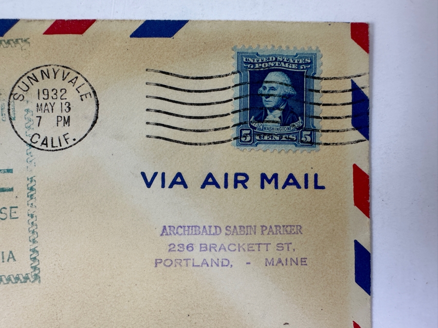 Vintage 1932 First Day Cover Stamp Commemorating The U.S.S. Akron Helium-Filled Rigid Airship West Coast Naval Air Base Sunnyvale, California Zeppelin Cover [Photo 3]