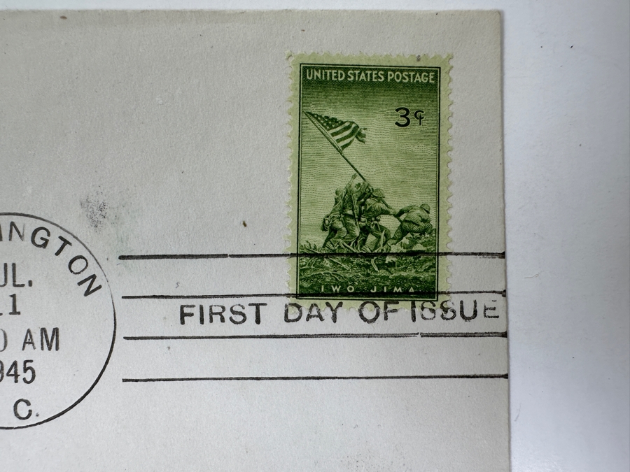 Vintage 1945 First Day Cover Stamp Honoring The U.S. Marine Corps And Their Heroic Fight On Iwo Jima During World War II [Photo 8]