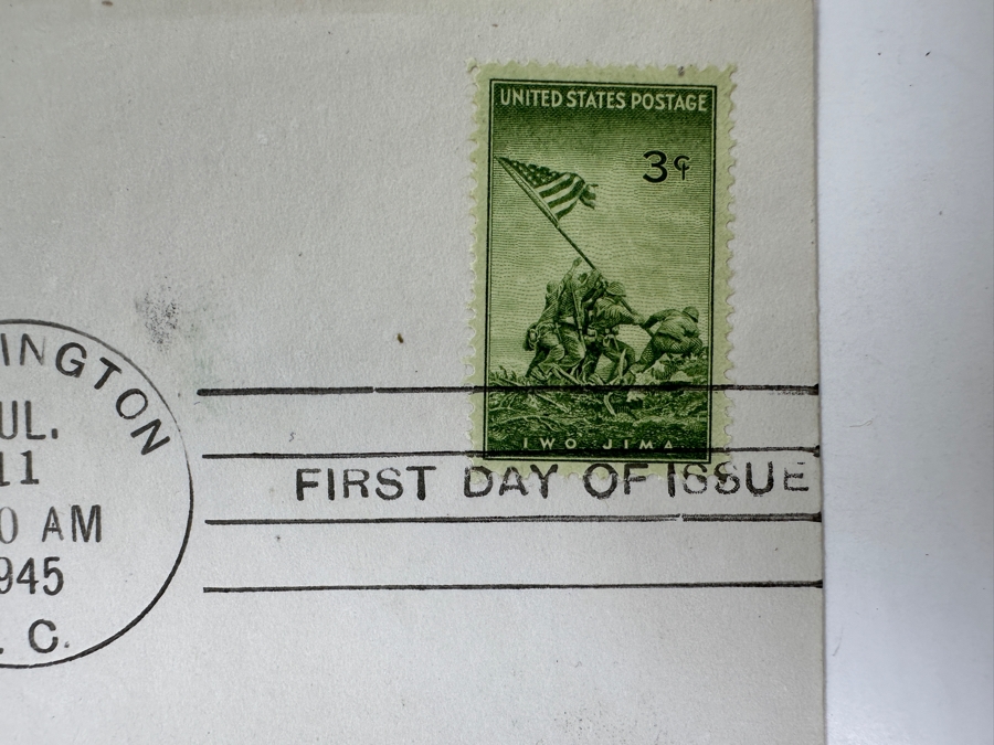 Vintage 1945 First Day Cover Stamp Honoring The U.S. Marine Corps And Their Heroic Fight On Iwo Jima During World War II [Photo 7]