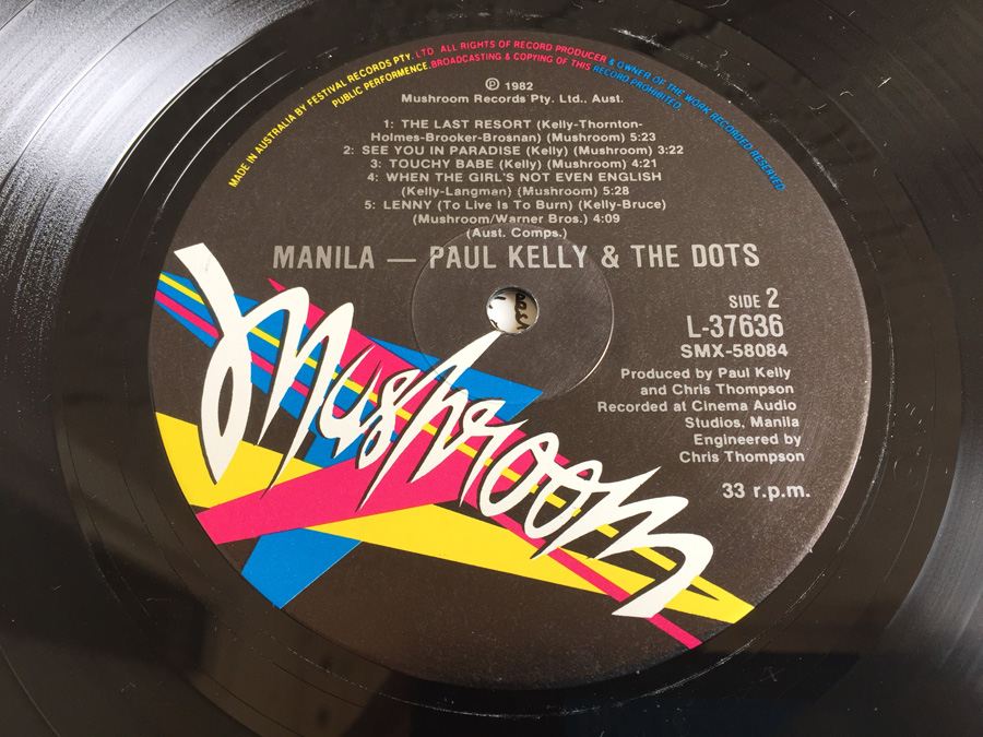 Paul Kelly And The Dots ‎- Manila - Mushroom ‎- L 37636 [Photo 9]