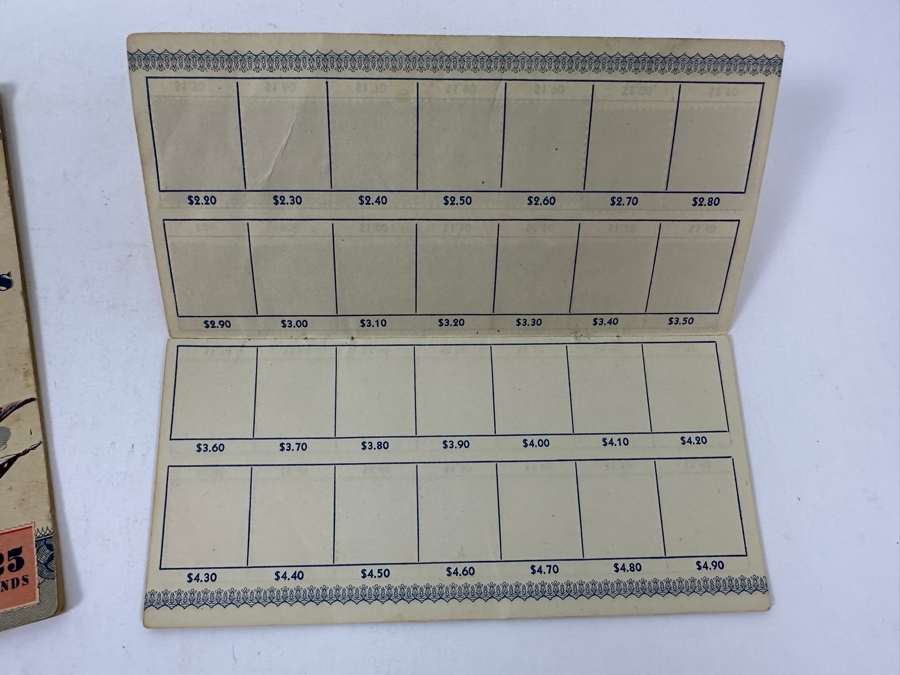 (3) United States War Savings Bond Books: 25 Cent Album, 10 Cent Defense Stamp Album & 25 Cent Album - See Photos [Photo 10]