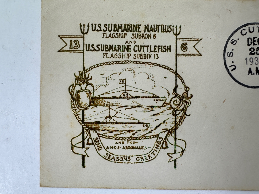 Vintage 1936 First Day Cover Stamps Commemorating The USS Nautilus And USS Cuttlefish Submarines US Navy [Photo 3]