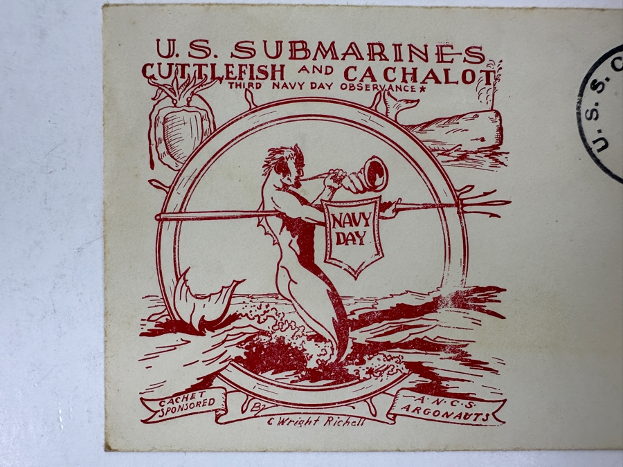 Vintage 1936 First Day Cover Stamps Commemorating The USS Nautilus And USS Cuttlefish Submarines US Navy [Photo 6]