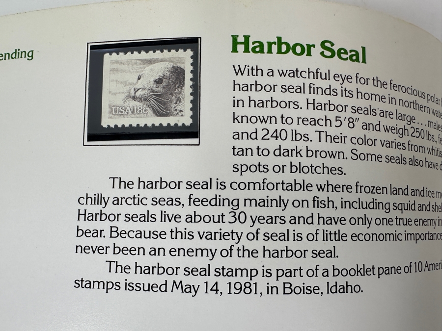 1982 United States Postal Service Mint Set Of Commemorative Stamps American Wildlife [Photo 5]