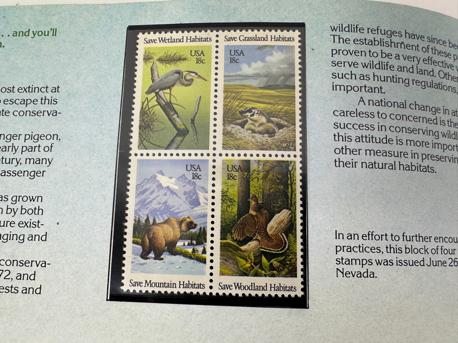 1982 United States Postal Service Mint Set Of Commemorative Stamps American Wildlife [Photo 9]