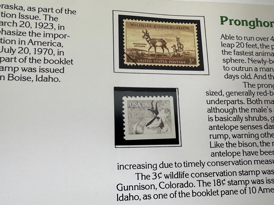 1982 United States Postal Service Mint Set Of Commemorative Stamps American Wildlife [Photo 8]