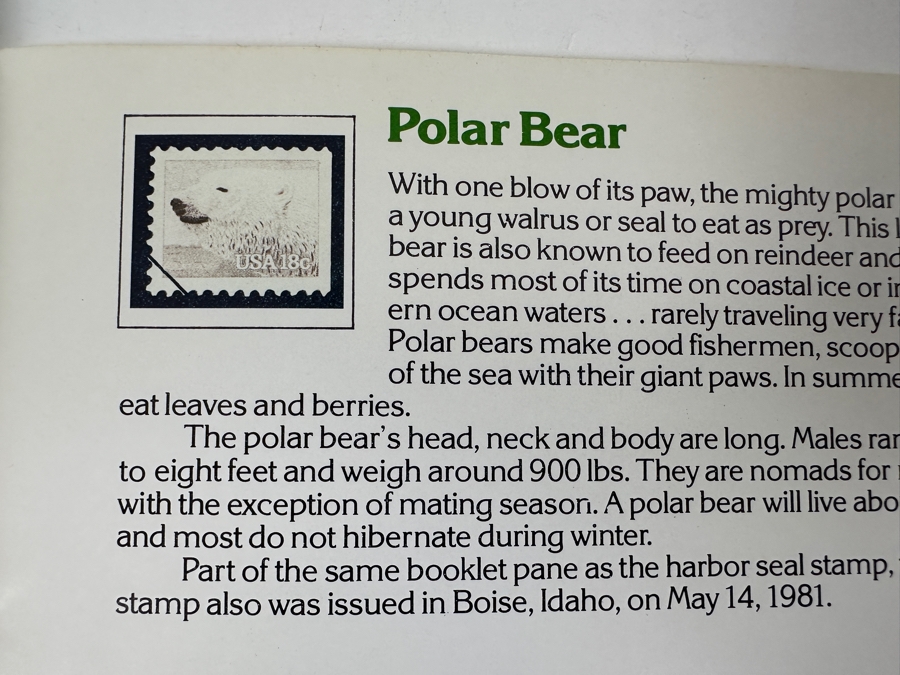 1982 United States Postal Service Mint Set Of Commemorative Stamps American Wildlife [Photo 6]