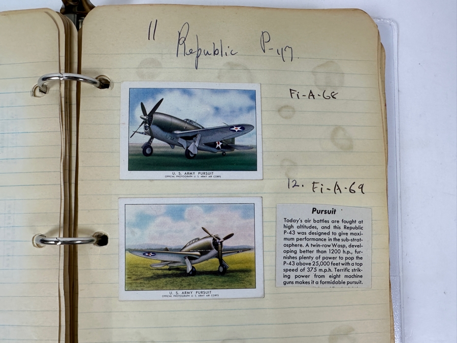 Collection Of WINGS Cigarettes Tobacco Cards Airplane Trading Cards With Book Detailing Various Planes - See Photos [Photo 17]