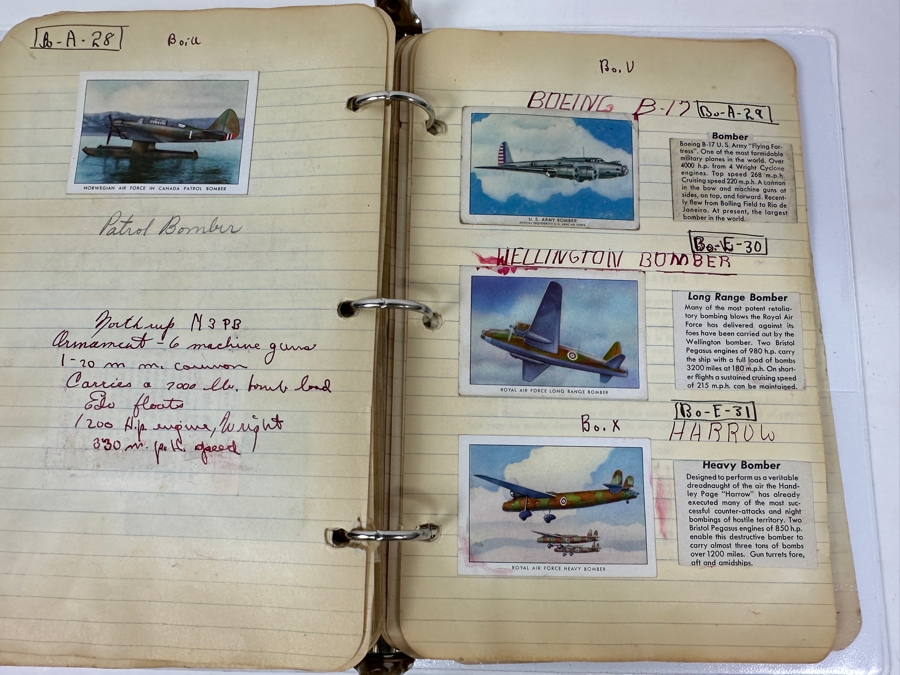 Collection Of WINGS Cigarettes Tobacco Cards Airplane Trading Cards With Book Detailing Various Planes - See Photos [Photo 43]