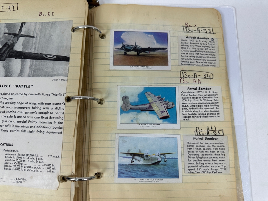 Collection Of WINGS Cigarettes Tobacco Cards Airplane Trading Cards With Book Detailing Various Planes - See Photos [Photo 41]