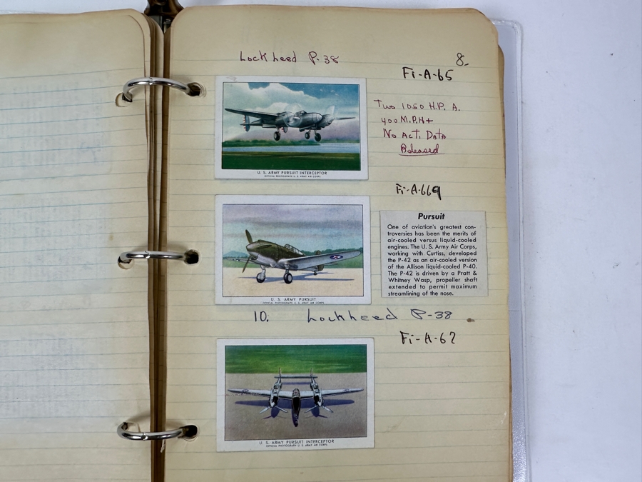Collection Of WINGS Cigarettes Tobacco Cards Airplane Trading Cards With Book Detailing Various Planes - See Photos [Photo 16]