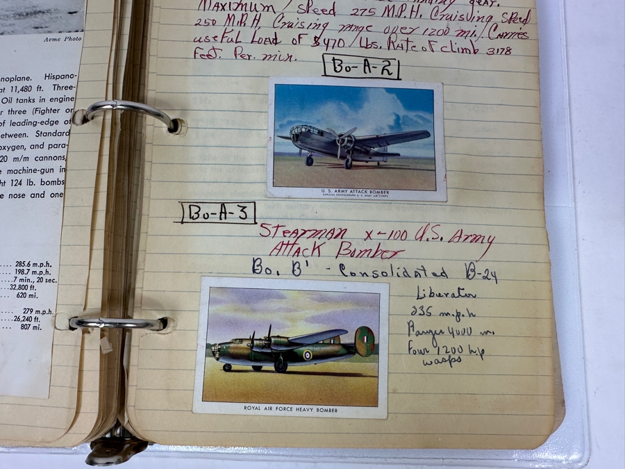 Collection Of WINGS Cigarettes Tobacco Cards Airplane Trading Cards With Book Detailing Various Planes - See Photos [Photo 28]