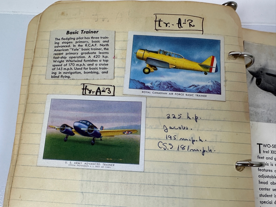 Collection Of WINGS Cigarettes Tobacco Cards Airplane Trading Cards With Book Detailing Various Planes - See Photos [Photo 49]