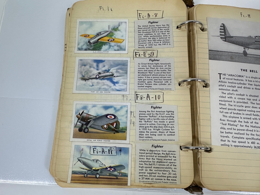 Collection Of WINGS Cigarettes Tobacco Cards Airplane Trading Cards With Book Detailing Various Planes - See Photos [Photo 23]